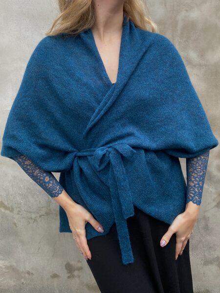 Tirkīzzila kokonjaka ar adītām piedurknītēm L-XL 